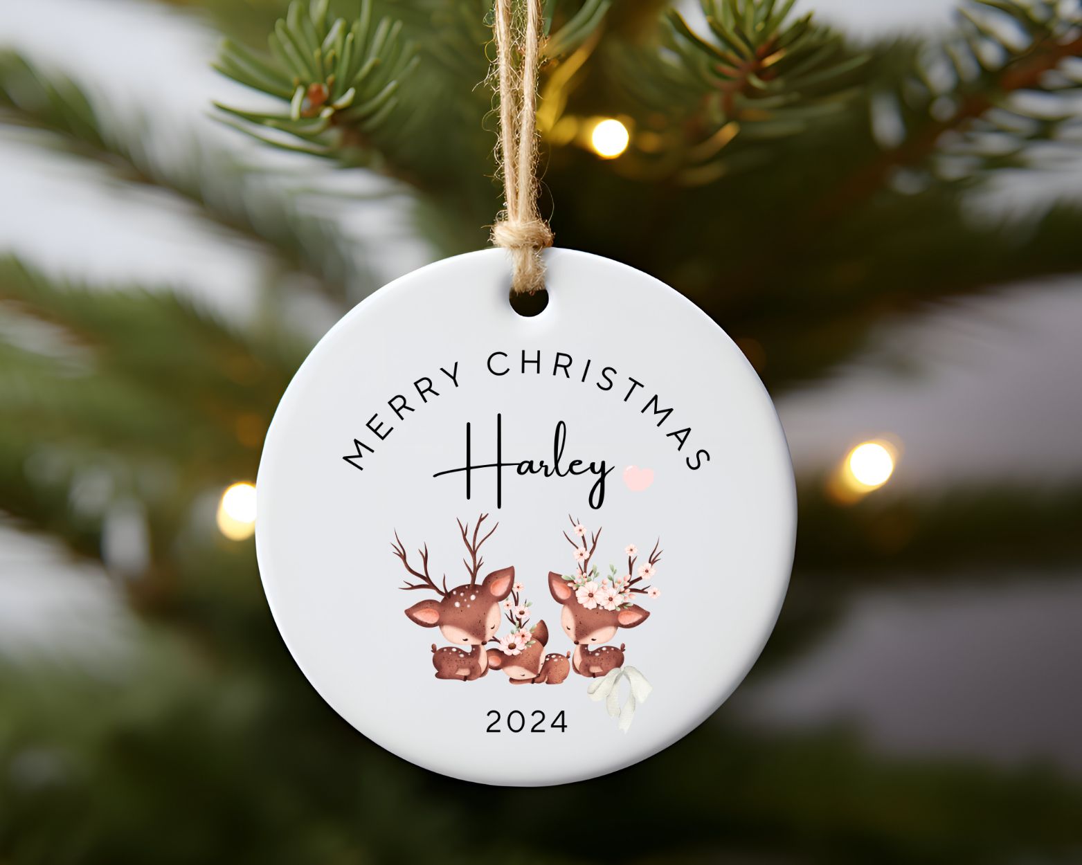 Personalised Christmas Ornament - Heart - TLC Paws