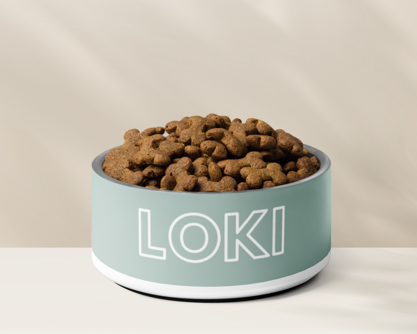 Personalised Dog Bowl and Cat Feeder - Sage - TLC Paws