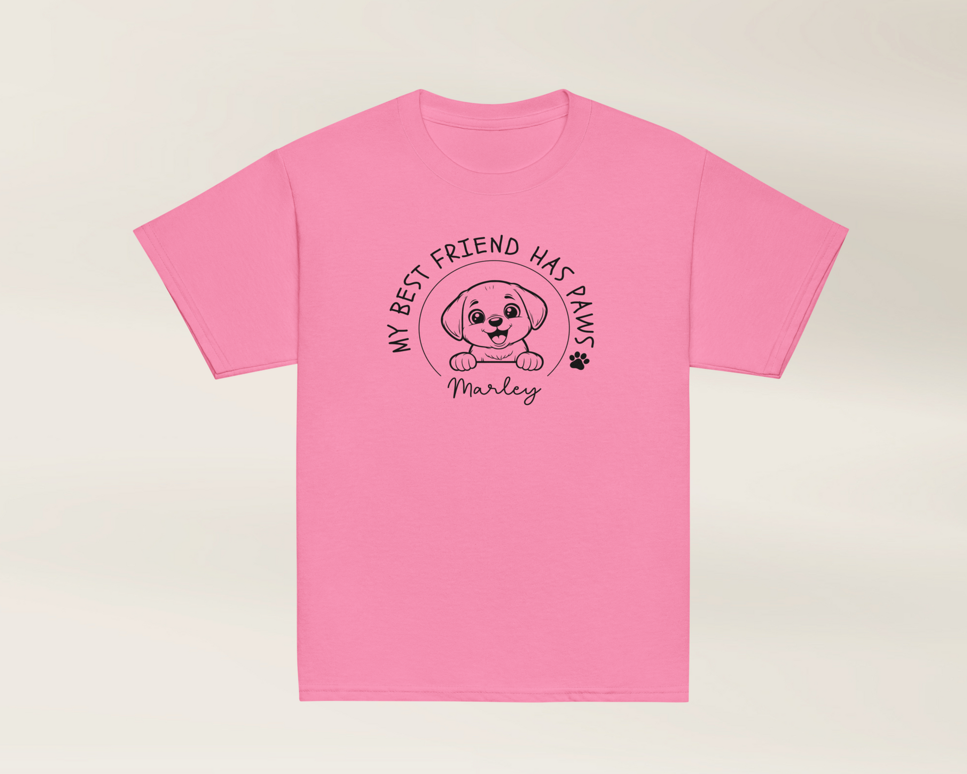 Best Friend Has Paws Kids Tshirt with Personalised Dog - TLC Paws