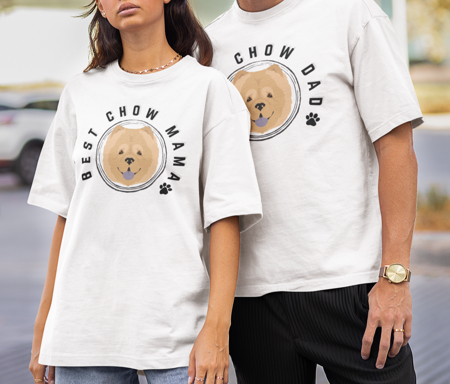 Matching_DOG MOM_DOG DAD_Tshirt_-_TLC_Paws