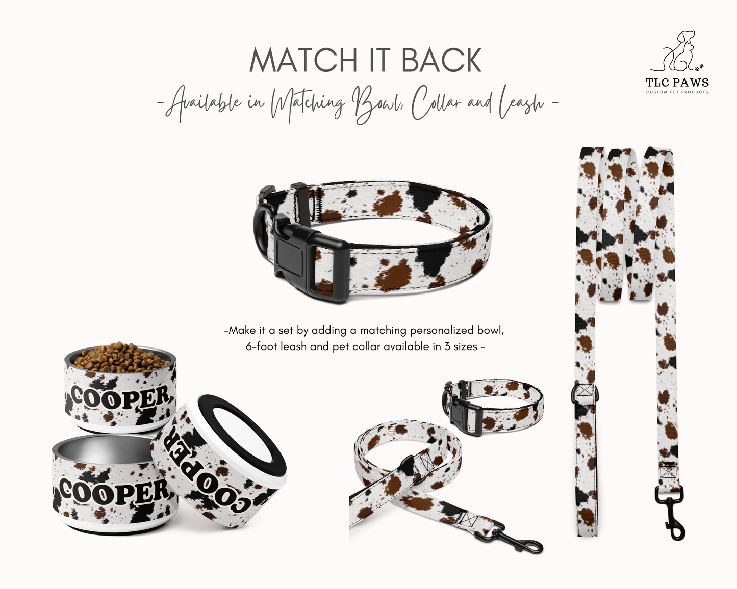 Dog Leash - Cowhide Animal Print - TLC Paws