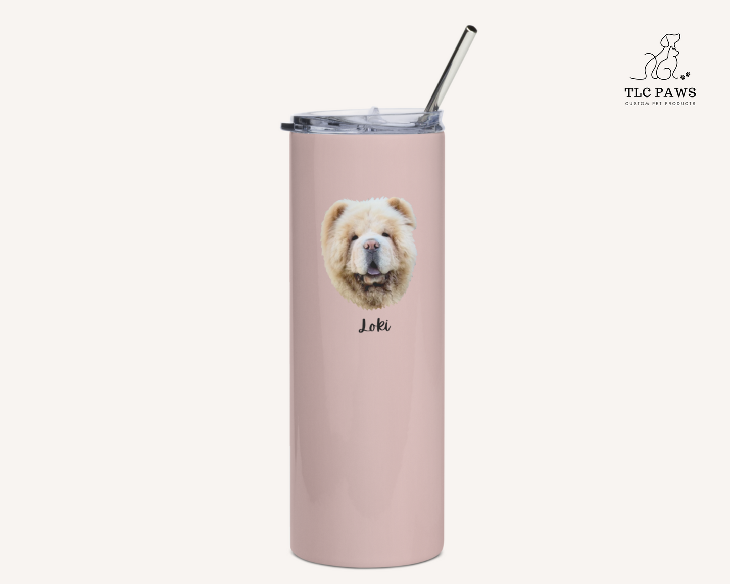 Custom Pet Face Water Bottle Tumbler - TLC Paws