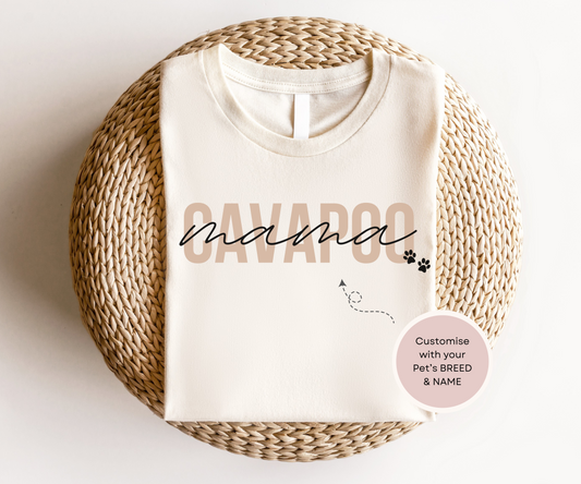 Personalised Cavoodle (Cavapoo) Dog Mama Tshirt - TLC Paws
