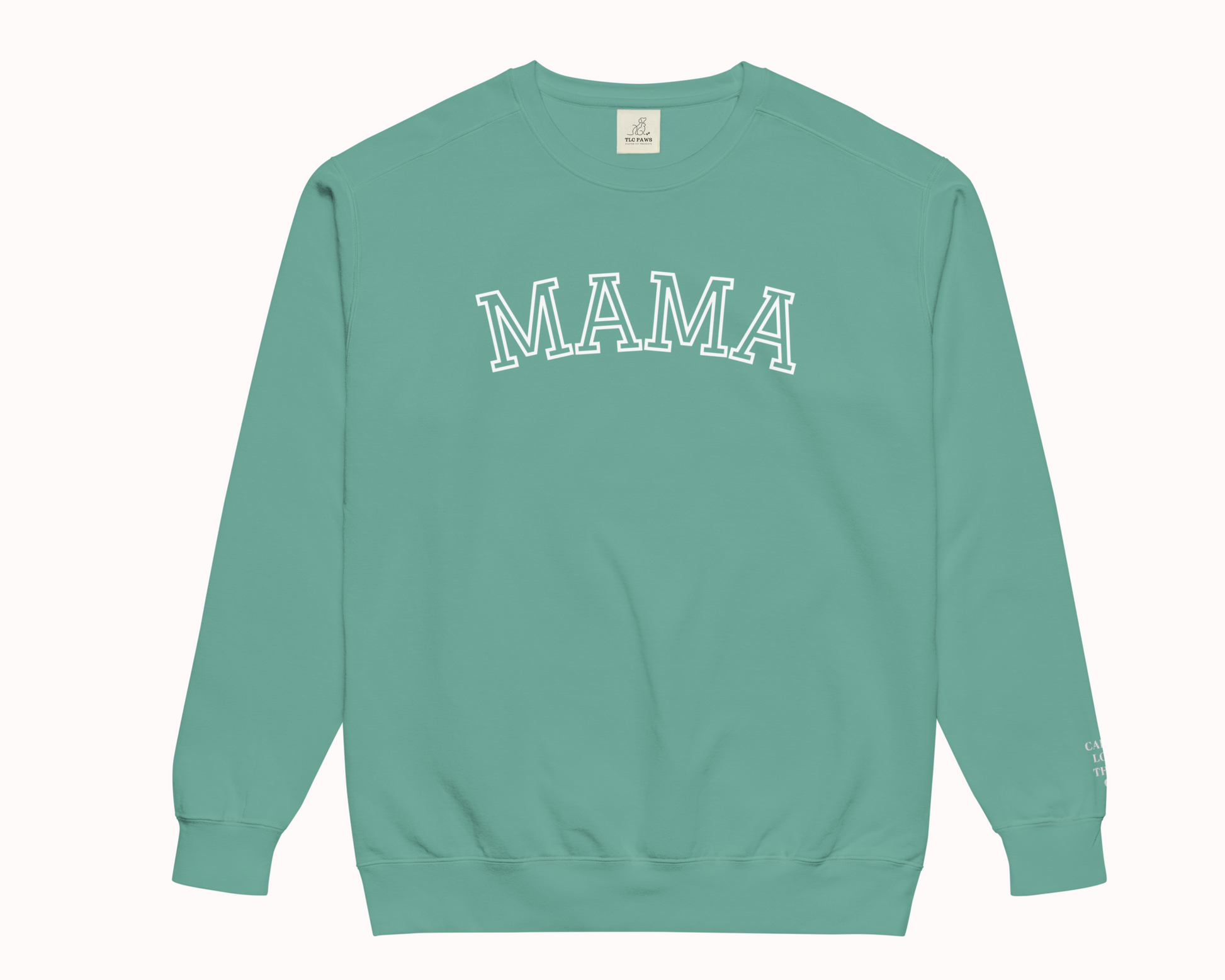 Mama Embroidered Sweatshirt with Personalized Pet & Baby Names on Sleeve
