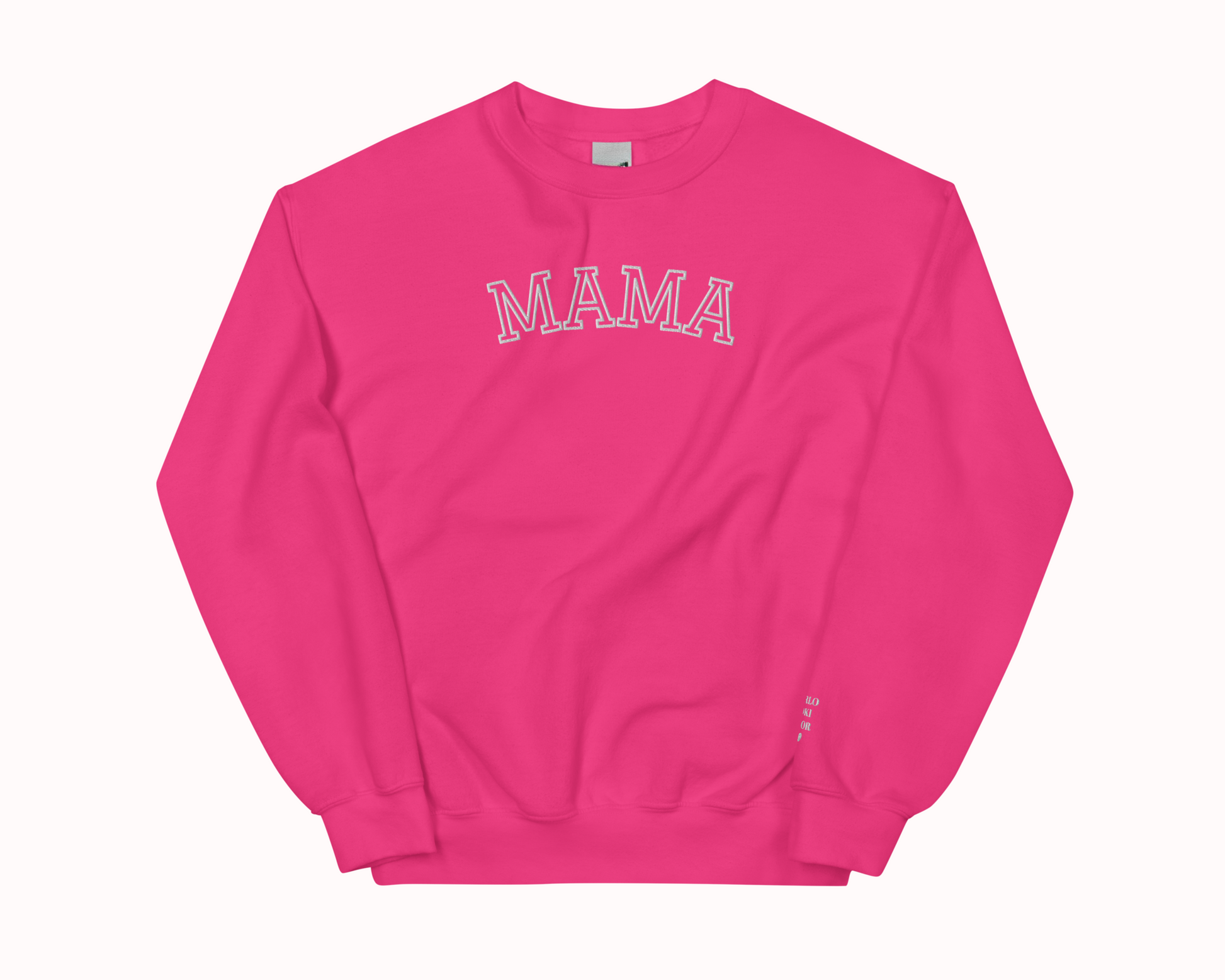Mama Embroidered Sweatshirt with Personalised Pet & Baby Names on Sleeve - TLC Paws