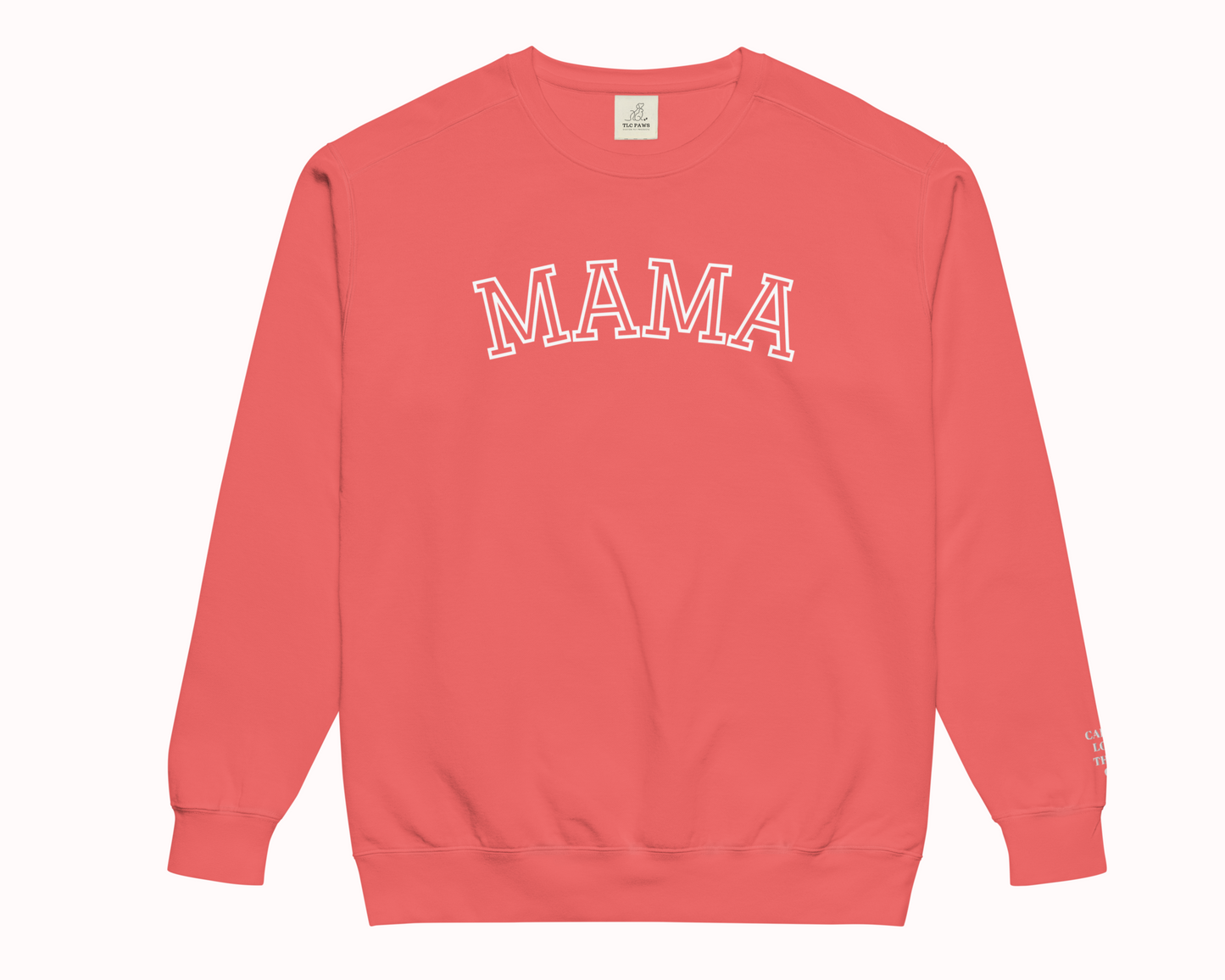 Mama Embroidered Sweatshirt with Personalized Pet & Baby Names on Sleeve