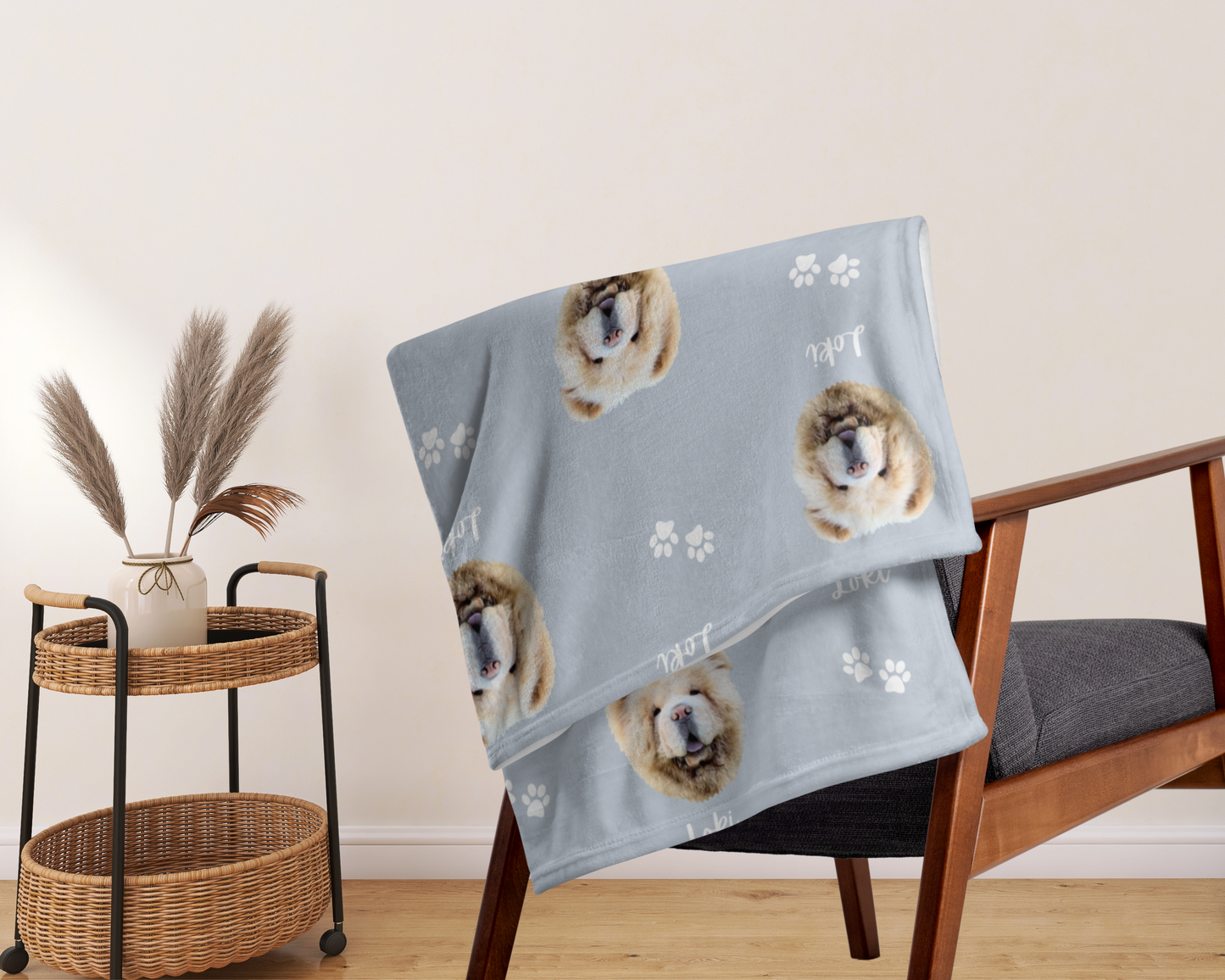 Custom Pet Portrait Blanket and Throw