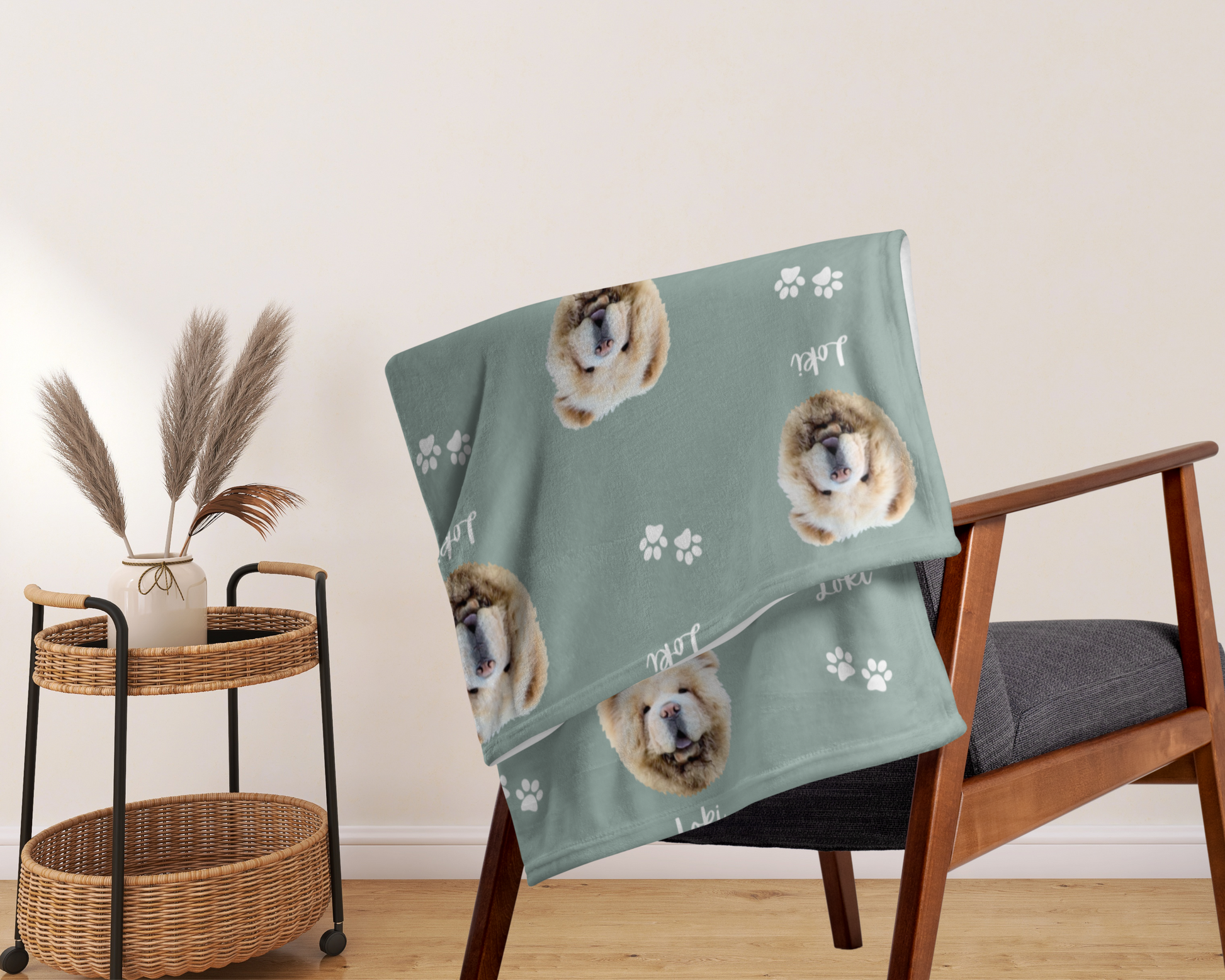 Custom Pet Portrait Blanket and Throw