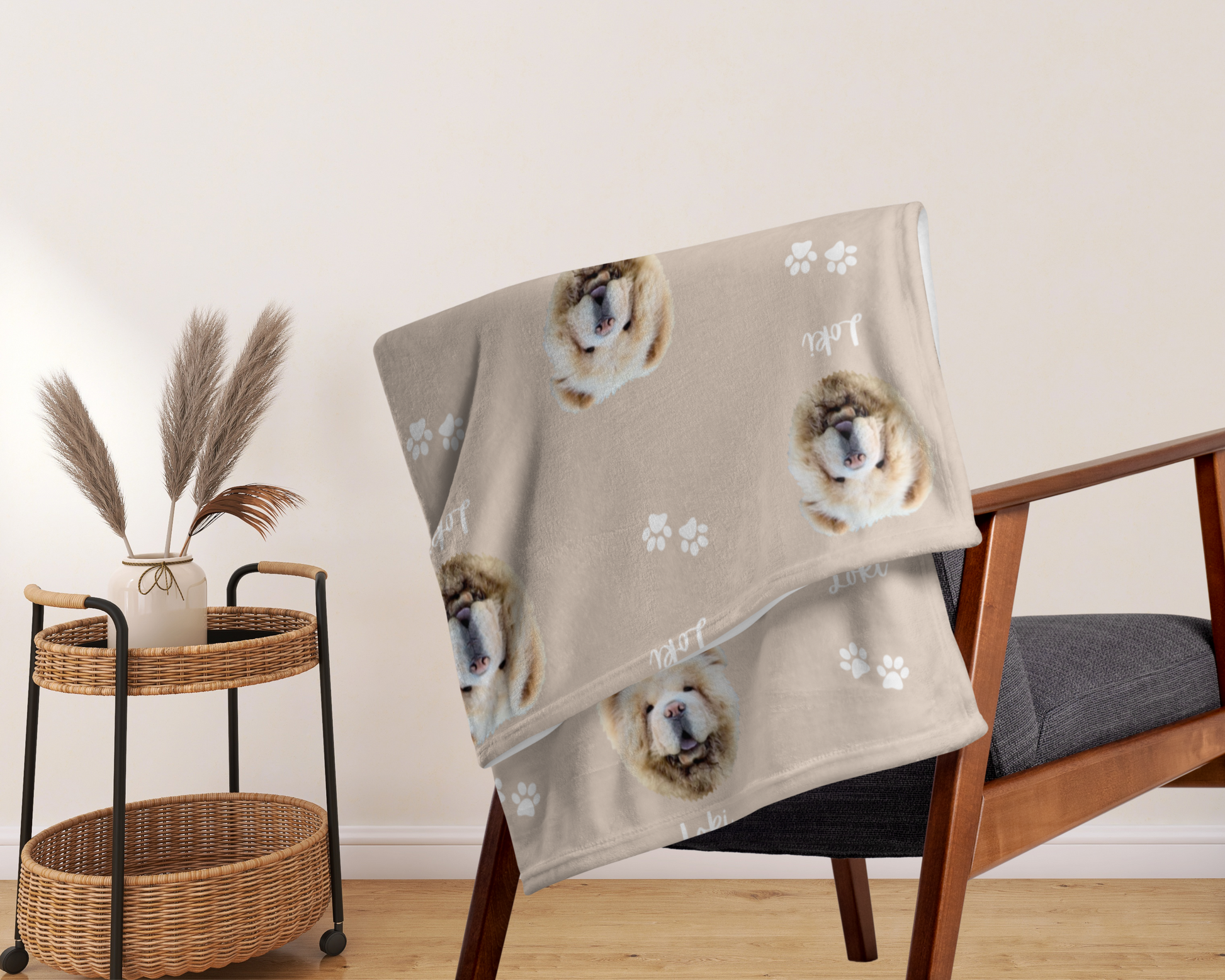Custom Pet Portrait Blanket and Throw