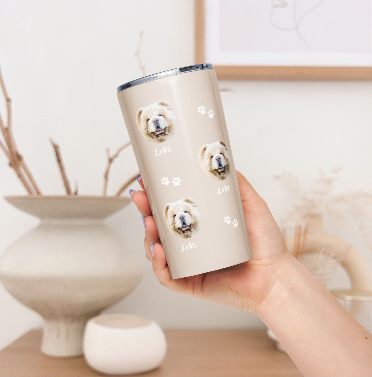 Custom Pet Face Wine & Coffee Tumbler - TLC Paws