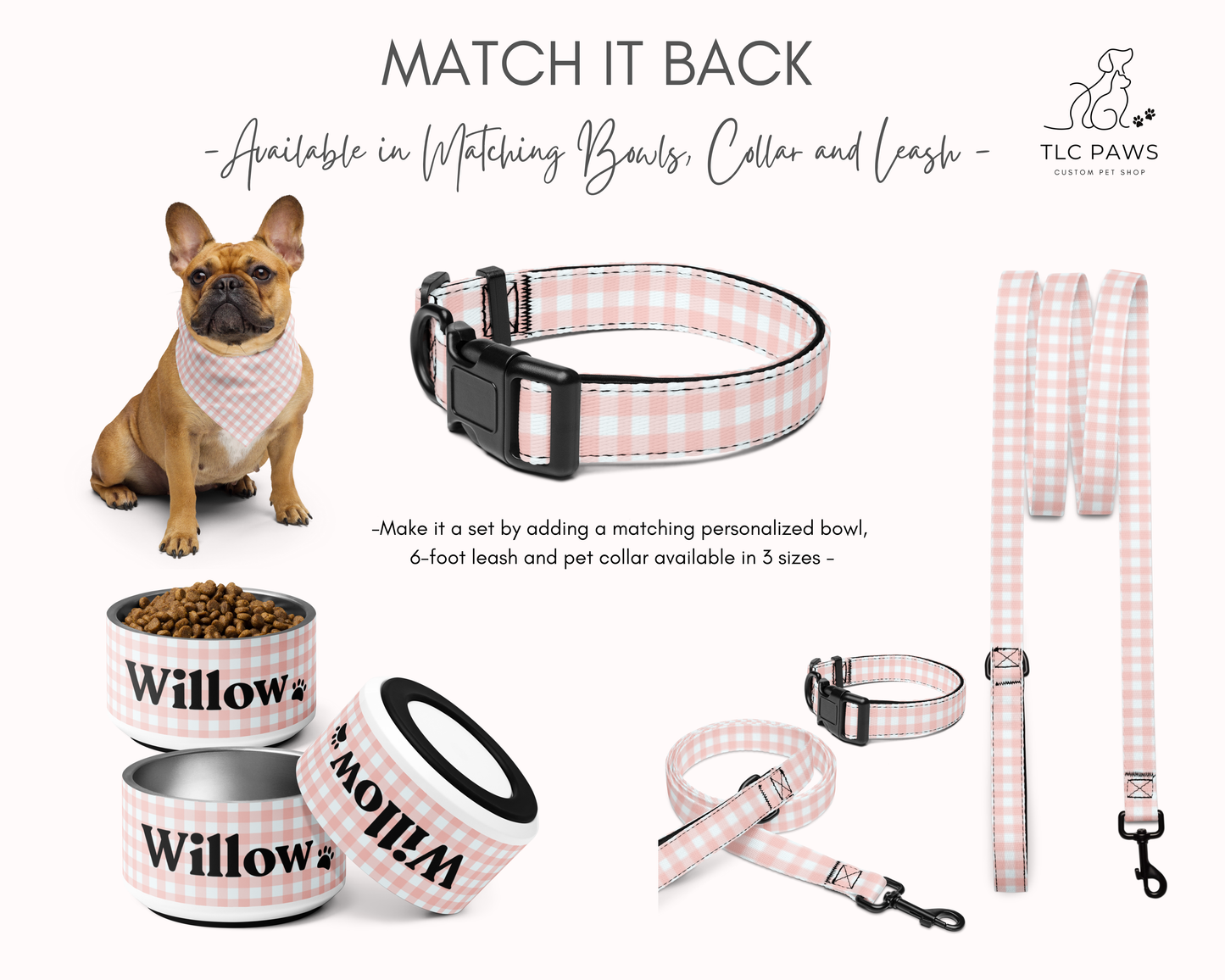 Dog Bandana - Checkered Pink - TLC Paws