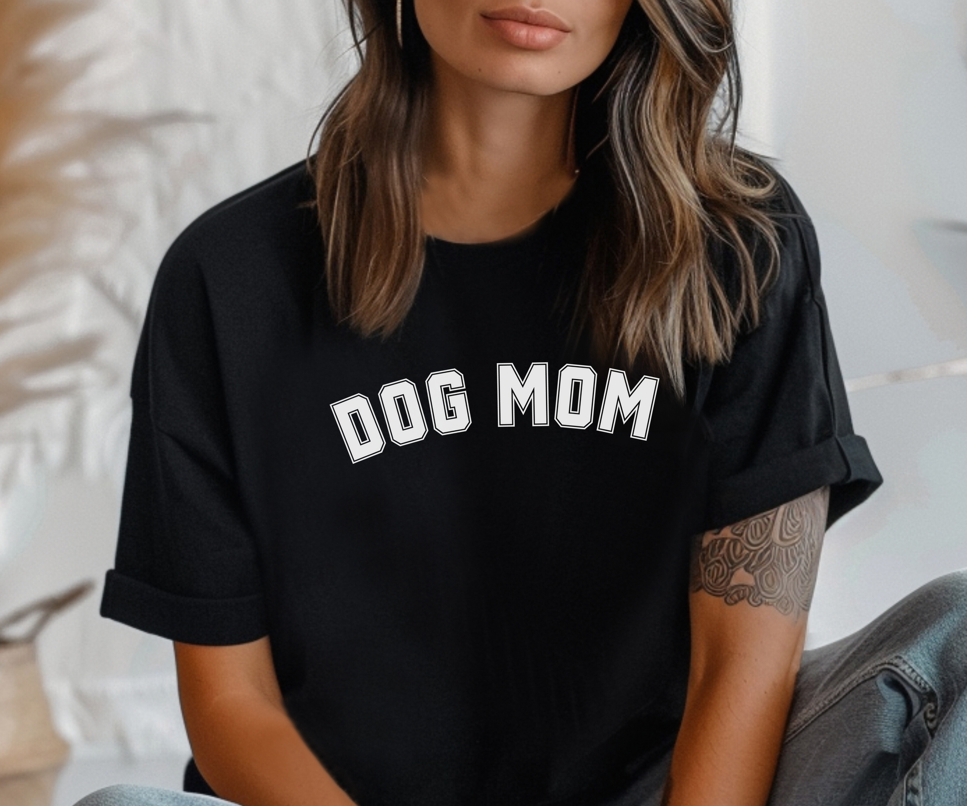 Dog Mom Mum Varsity Tshirt - TLC Paws