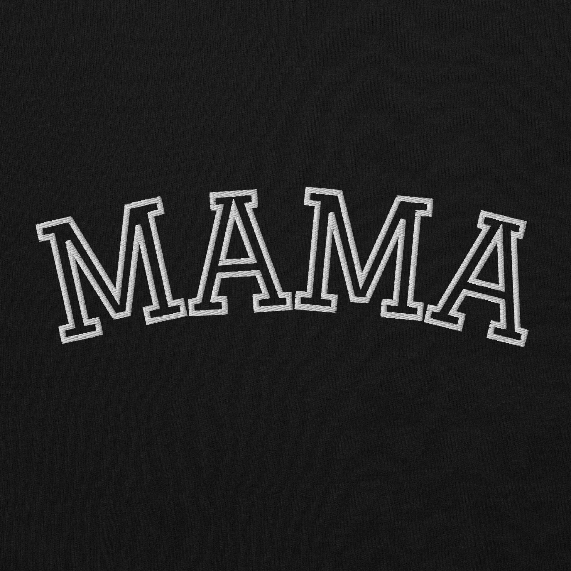 Mama Embroidered Sweatshirt with Personalized Pet & Baby Names on Sleeve