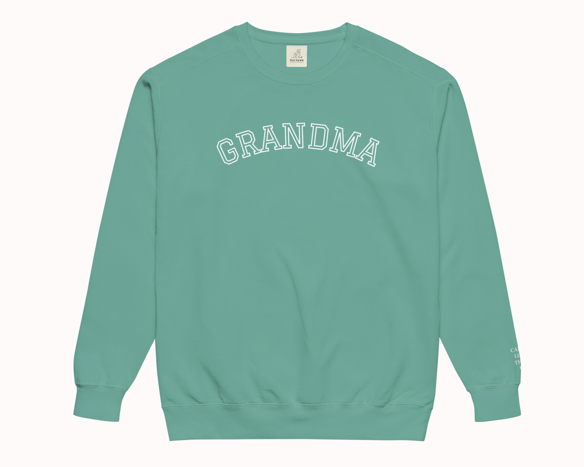Grandma Embroidered Sweatshirt with Personalised Pet & Baby Names on Sleeve - TLC Paws