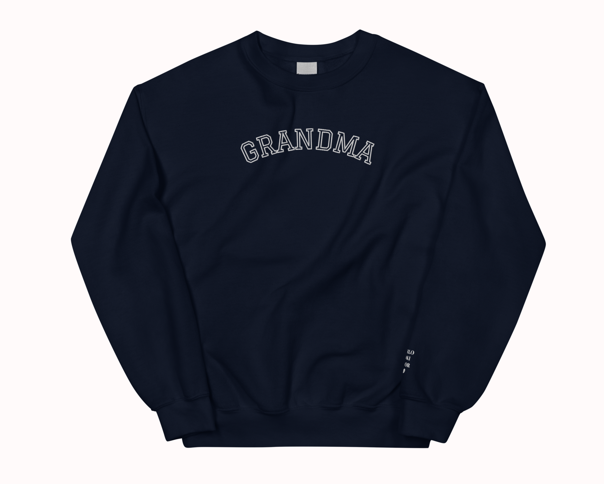 Grandma Embroidered Sweatshirt with Personalised Pet & Baby Names on Sleeve - TLC Paws