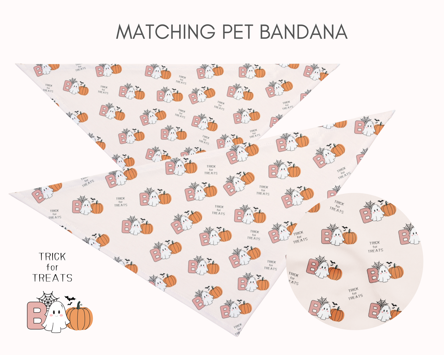Halloween Boo Crew Dog Bandana- Matching Family Set - TLC Paws