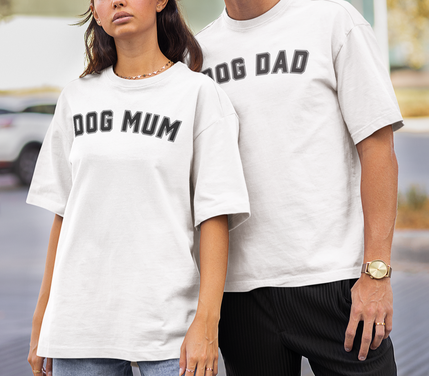 Matching Dog Mom VARSITY Shirt and Dog Dad Tee