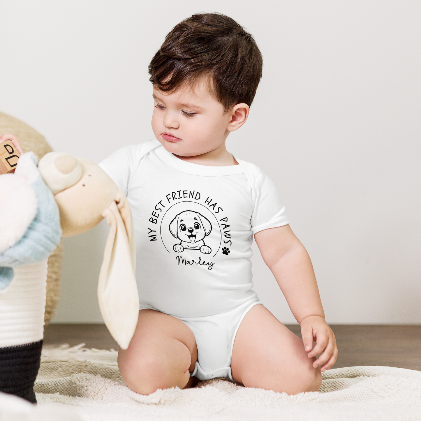 My Best Friend Has Paws Baby Onesie - Personalised Dog - TLC Paws