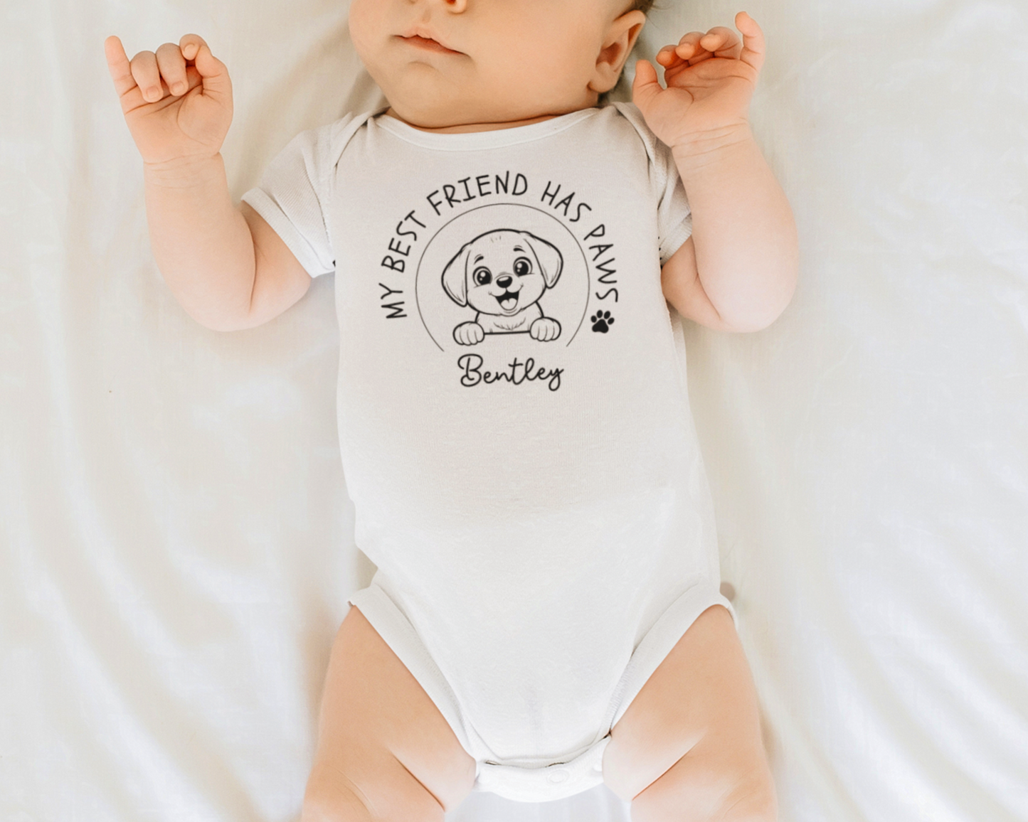 My Best Friend Has Paws Baby Romper - Personalised Dog - TLC Paws