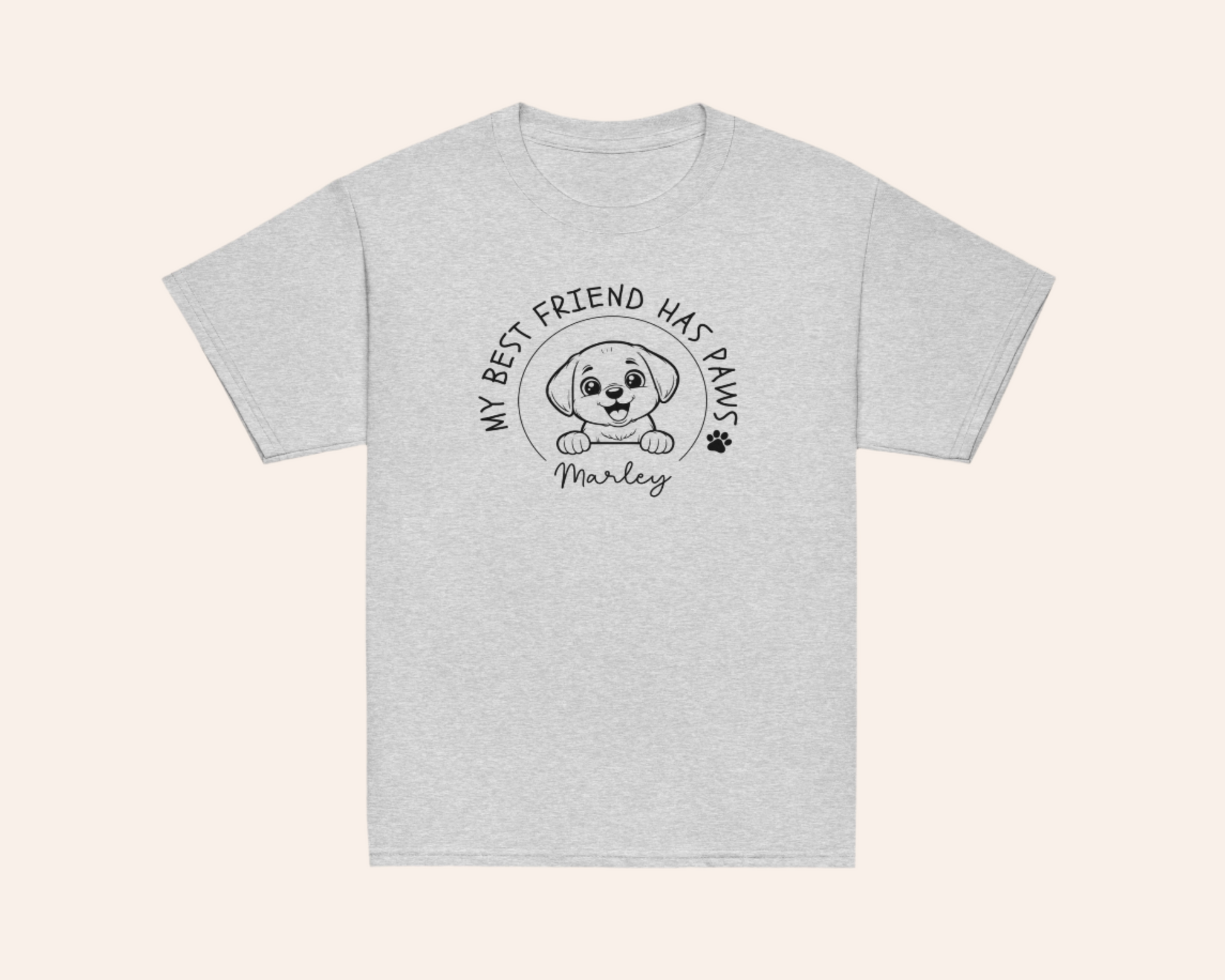My Best Friend Has Paws Kids Shirt - Personalised Dog - TLC Paws
