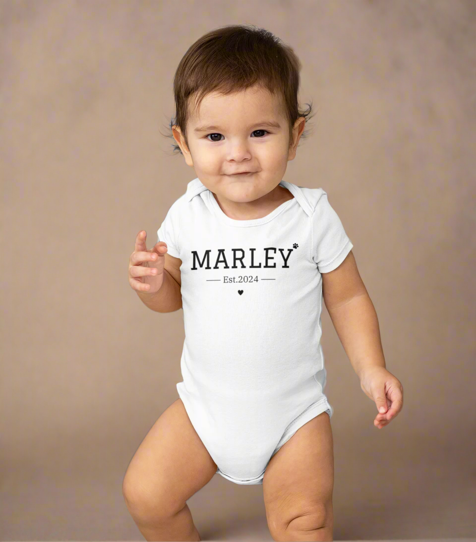 Personalised Pet Varsity Baby Onesie - TLC Paws