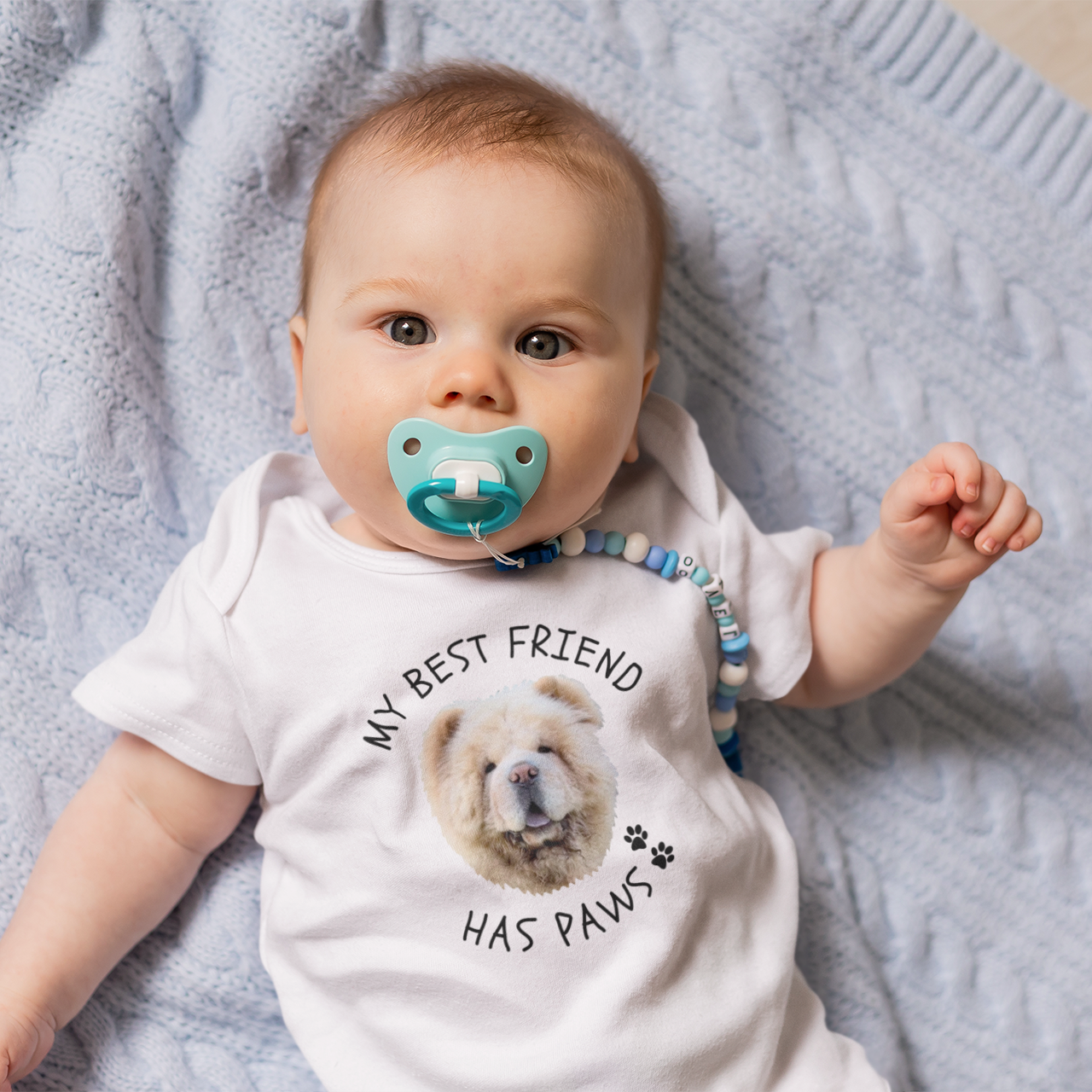 Personalised Baby Onesie - 'My Best Friend Has Paws' with Custom Pet Face