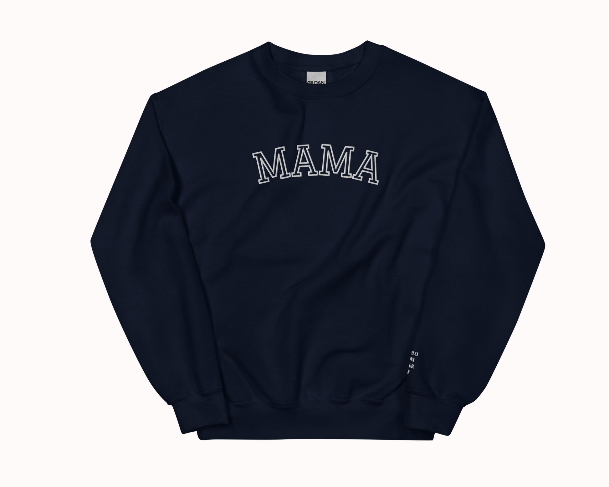 Mama Embroidered Sweatshirt with Personalised Pet & Baby Names on Sleeve - TLC Paws