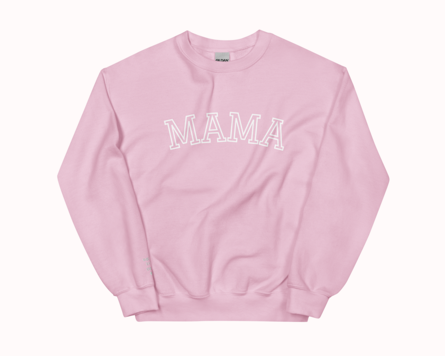 Mama Embroidered Sweatshirt with Personalised Pet & Baby Names on Sleeve - TLC Paws
