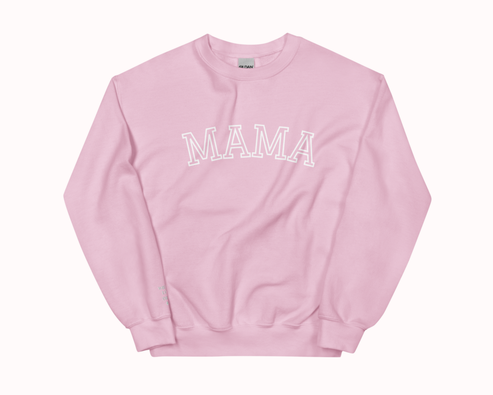 Mama Embroidered Sweatshirt with Personalised Pet & Baby Names on Sleeve - TLC Paws