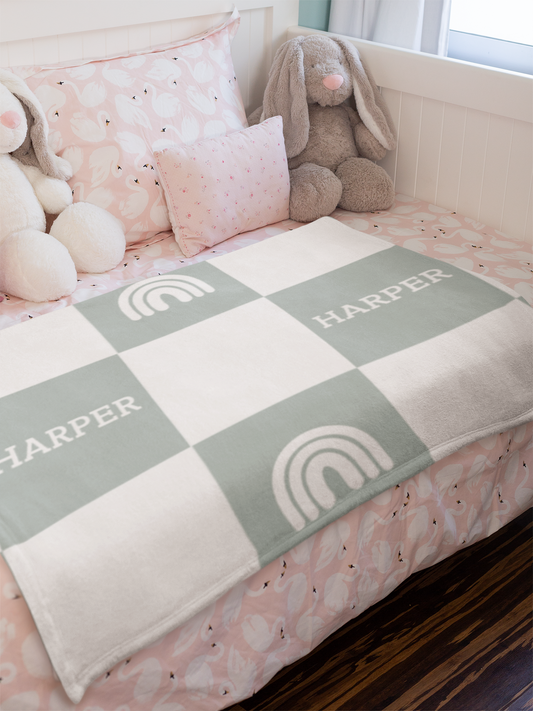Personalised Blanket & Throw - Sage - TLC Paws