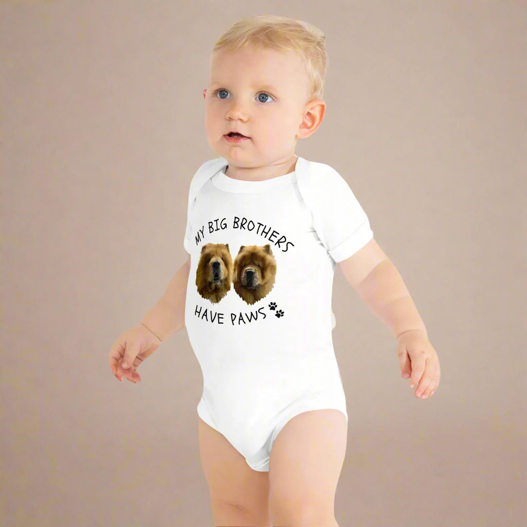 Personalised Big brothers have paws baby romper