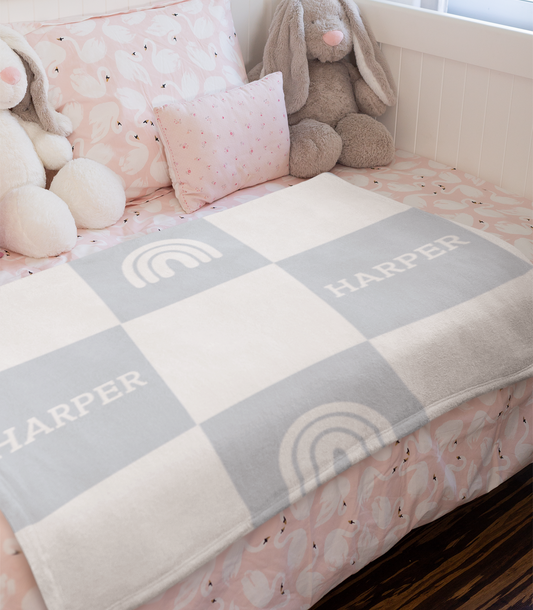 Personalised Blanket & Throw - Powder Blue - TLC Paws
