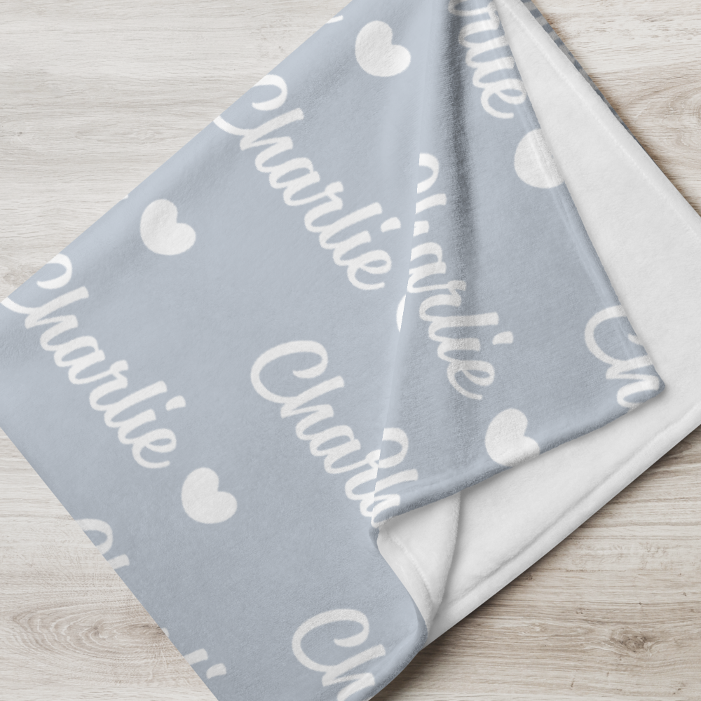 Personalised Blanket & Throw - Sky Blue - TLC Paws