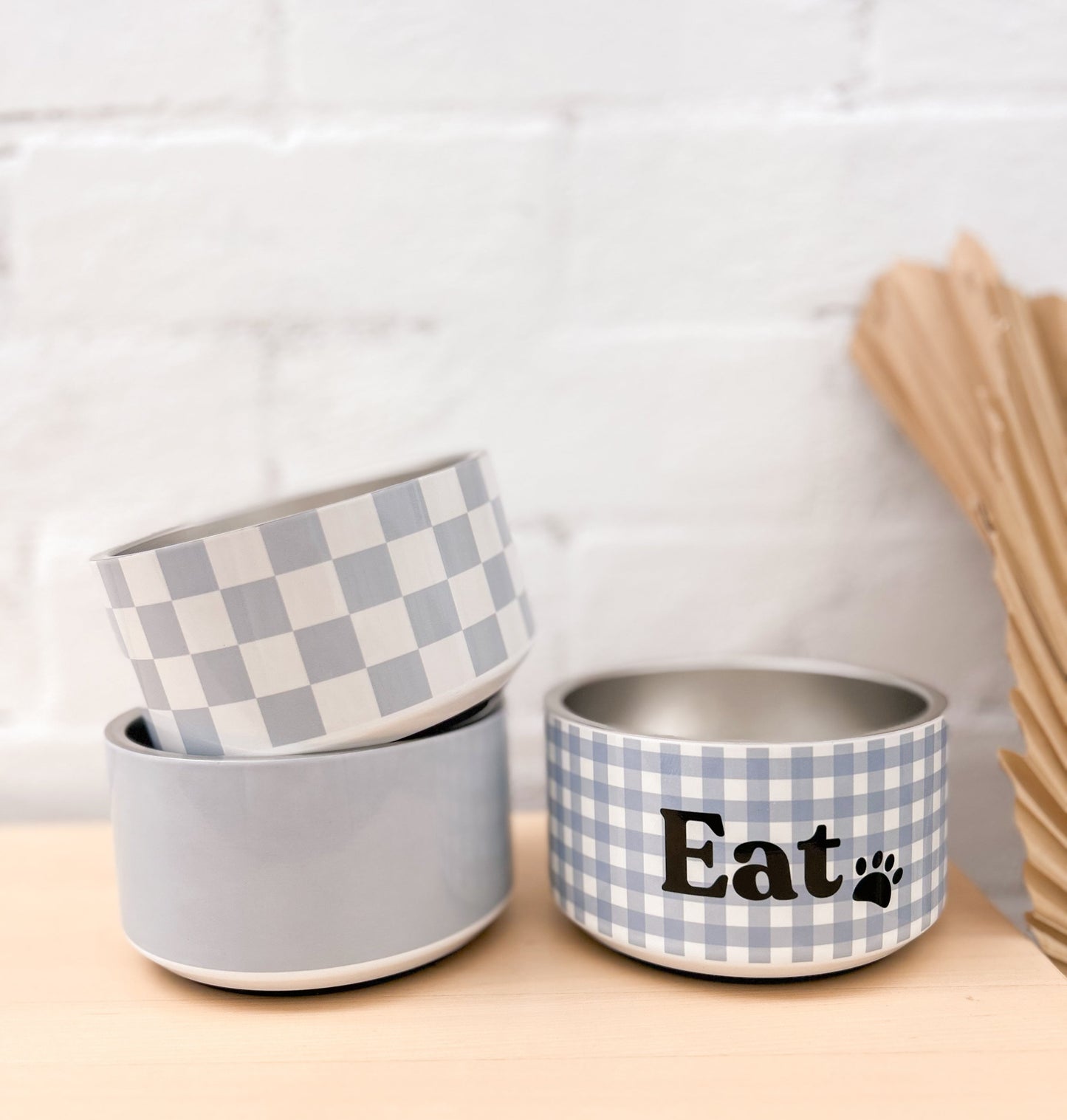 Personalised Dog Bowl and Cat Feeder - Powder Blue