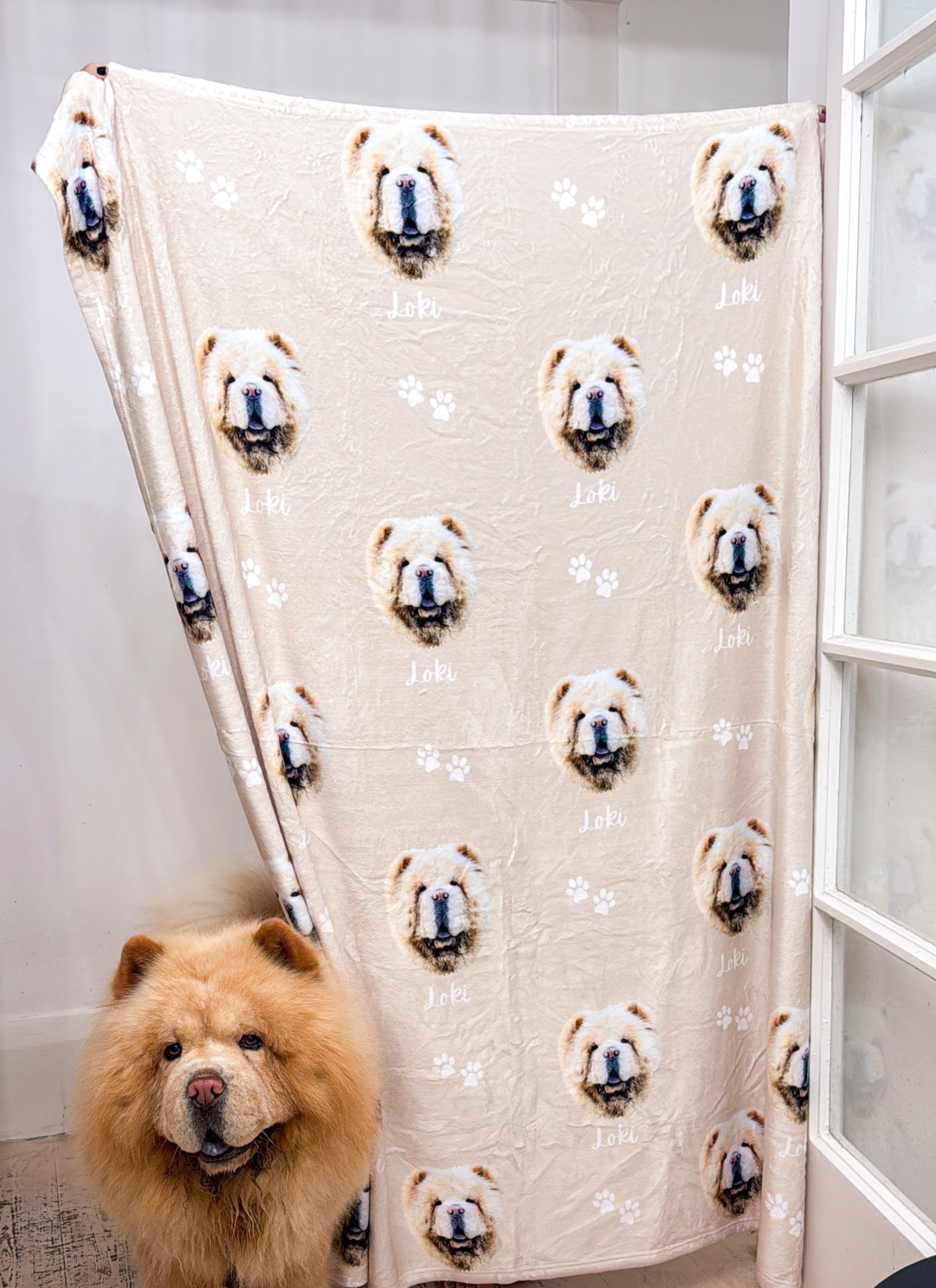 Personalised Pet Face Blanket and Throw with Name- TLC Paws