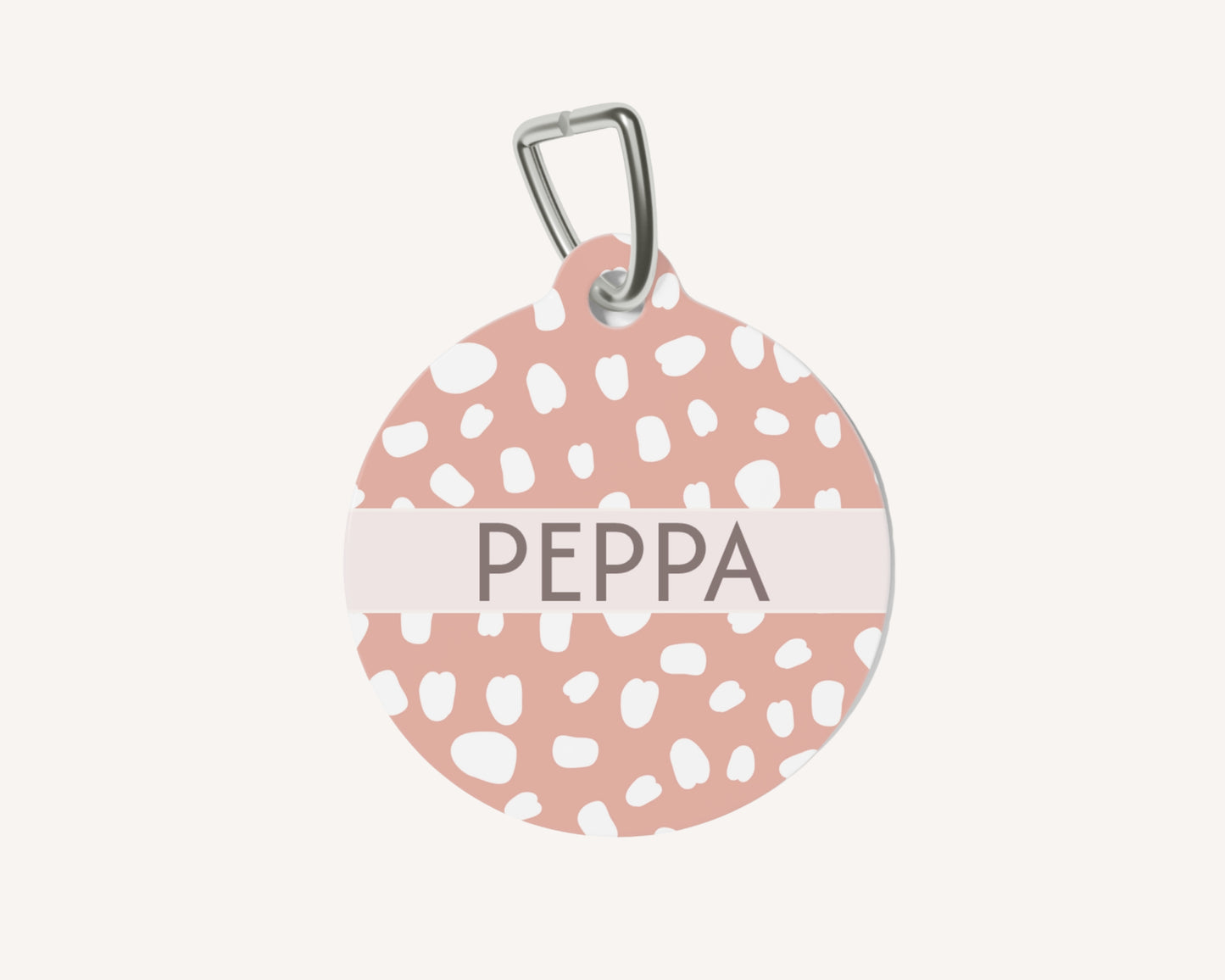 Personalized Pet Dog or Cat ID Tag - Spotted Pink - TLC Paws