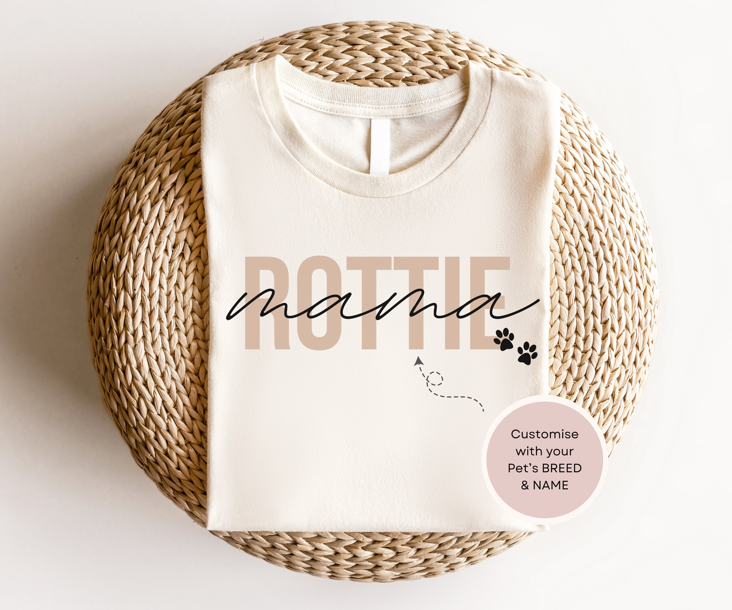 Personalised Rottweiler Dog Mama Tshirt - TLC Paws