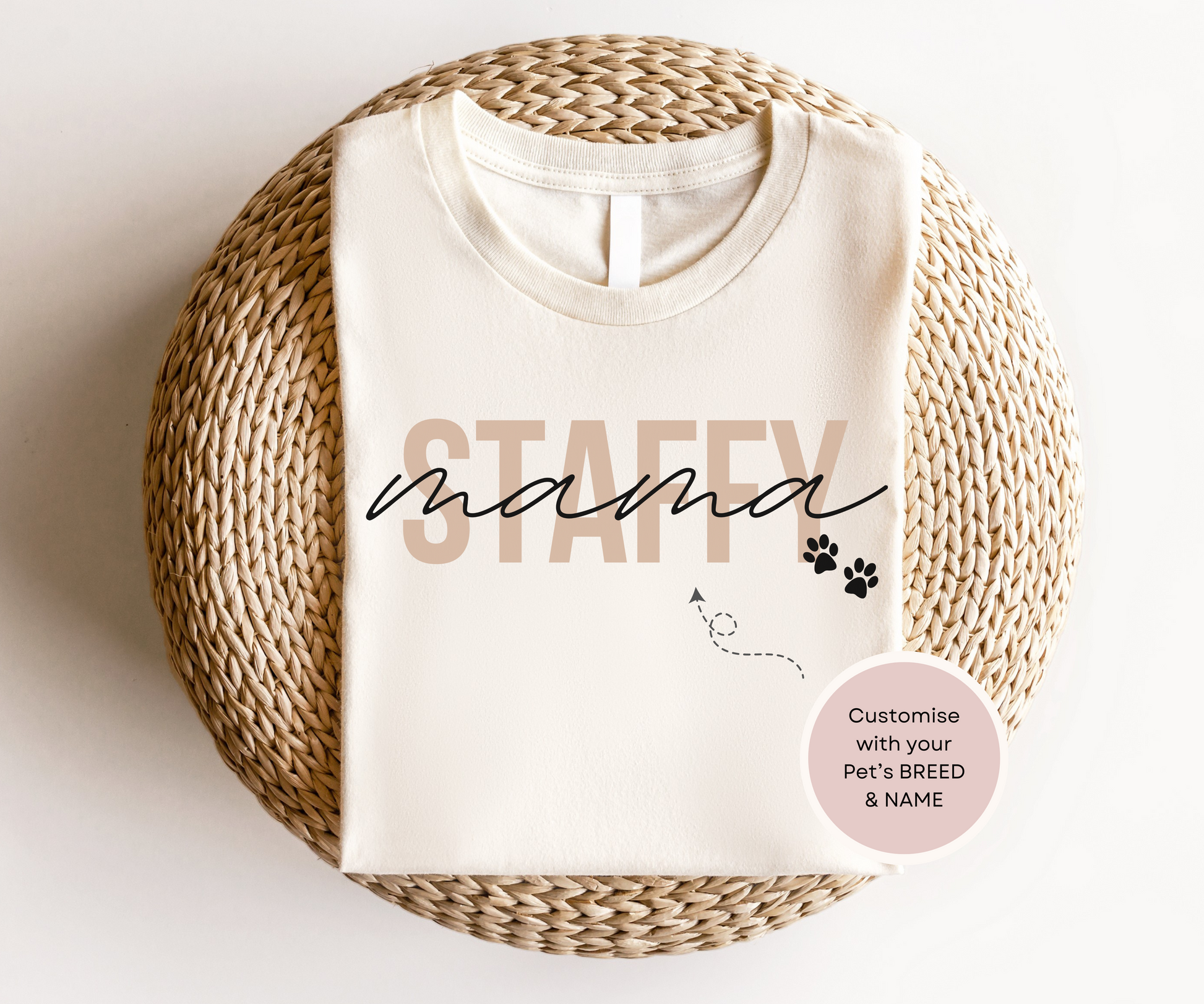 Personalised Staffordshire Dog Mama Tshirt - TLC Paws