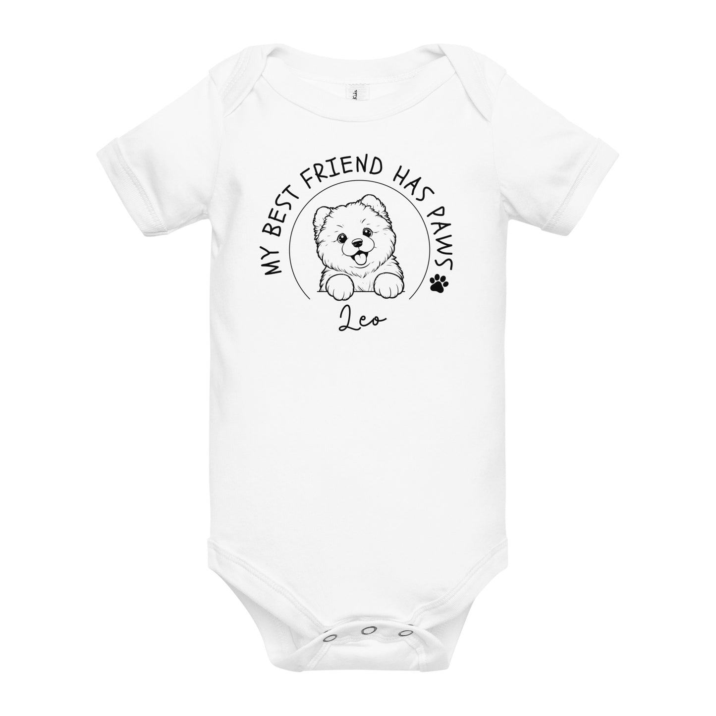 Best Friend Has Paws Baby Onesie with Personalised Dog - TLC Paws