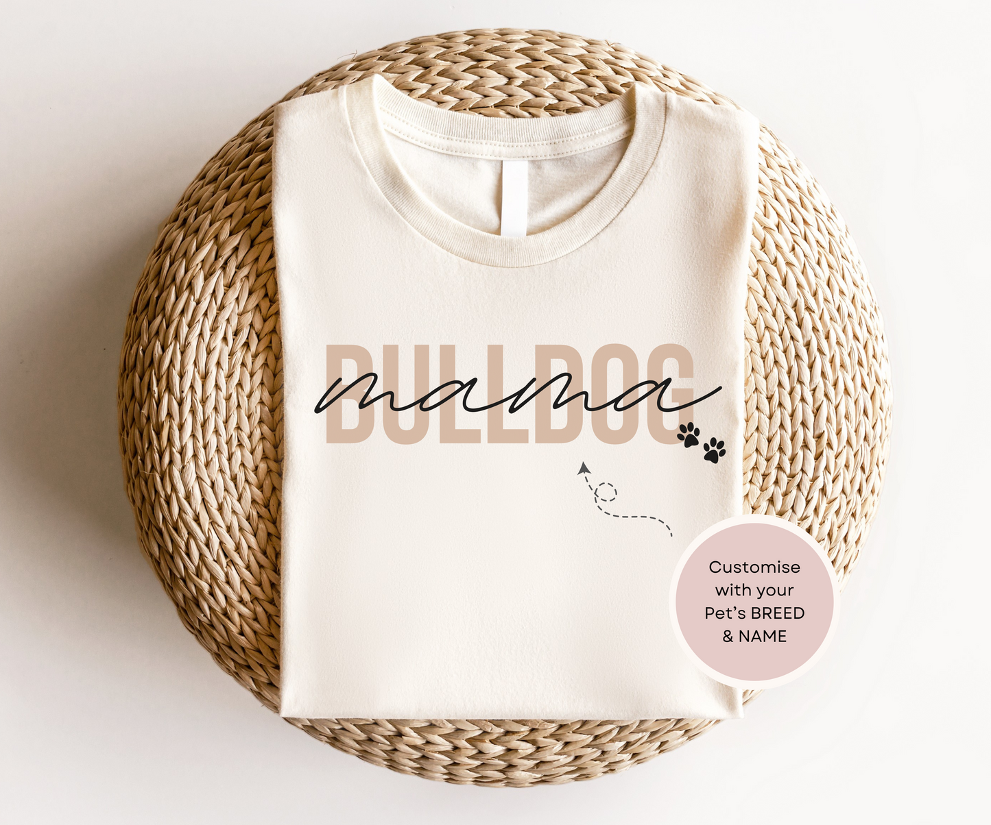 Personalised Bulldog Dog Mama Tshirt - TLC Paws