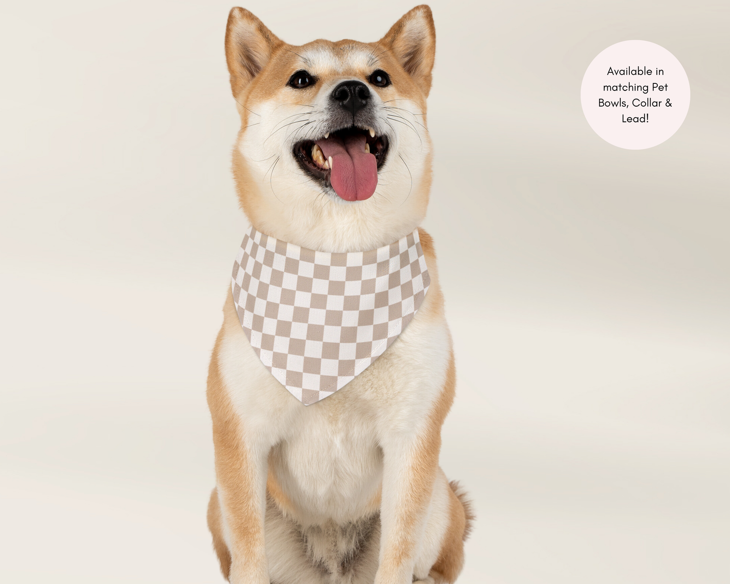 Dog Bandana - Checkered Sand - TLC Paws