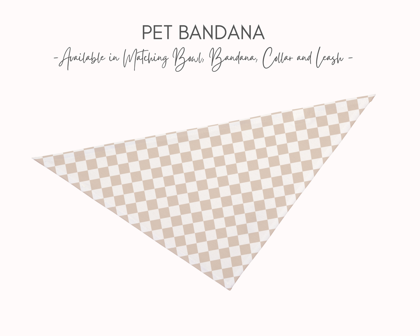 Dog Bandana - Checkered Sand - TLC Paws