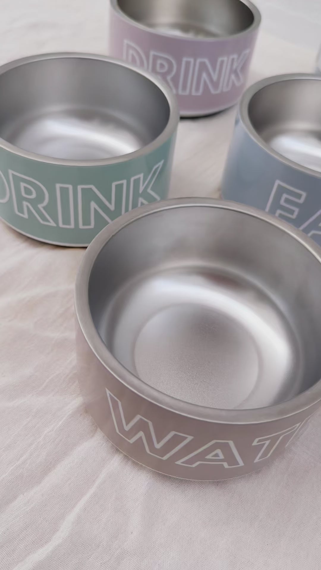 Personalised Dog Bowl - Checkered Stainless Steel Food and Water Bowl - TLC Paws