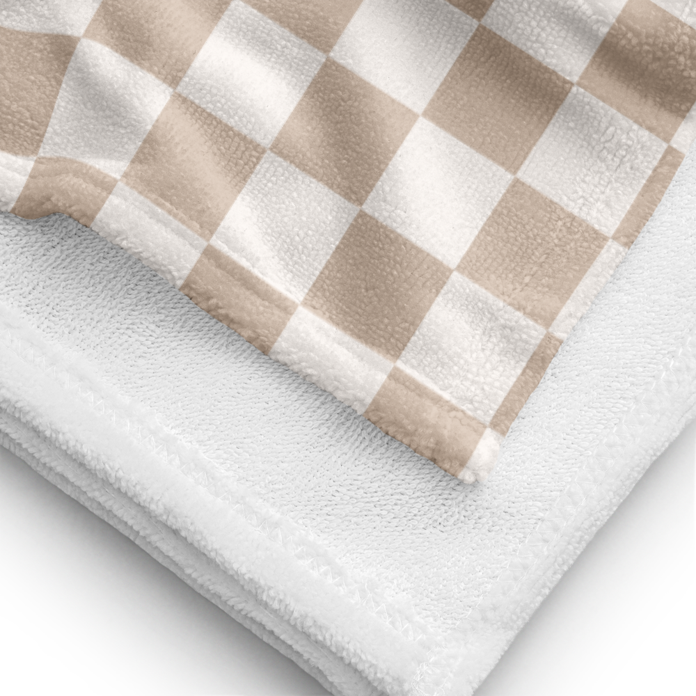 Personalised Beach Towel Checkered Sand – Custom Soft & Absorbent Towels for You and Your Pets - TLC Paws