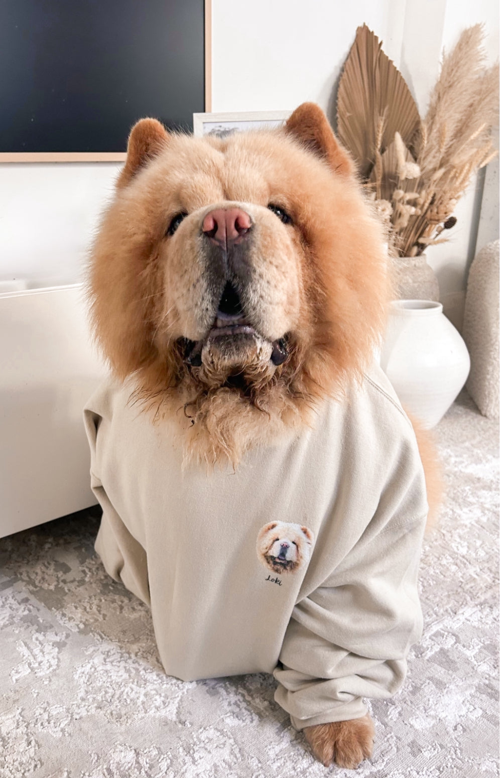 Custom Pet Face Crewneck Sweatshirt with Personalised Portrait and Name - TLC Paws