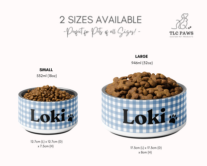 Deluxe Personalised Puppy Starter Kit (Blue) - Complete Essentials with Custom Blanket, Pet Bowl, Matching Collar & Leash, and Pet Bandana - TLC Paws