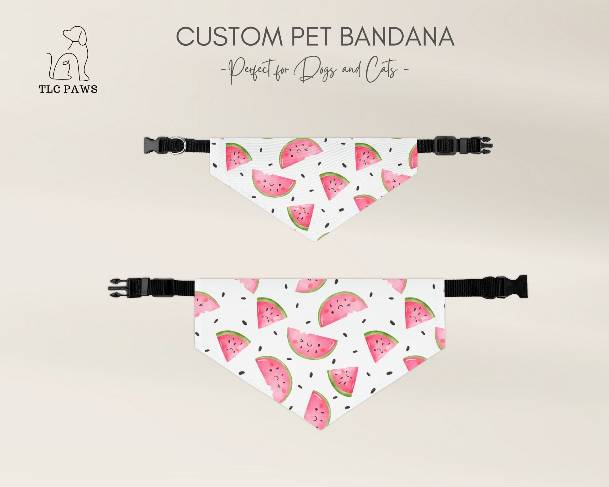 Pet Bandana Over The Collar - Watermelon - TLC Paws