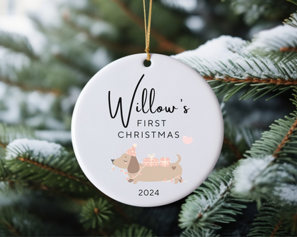 Custom Dachshund Christmas Ornament