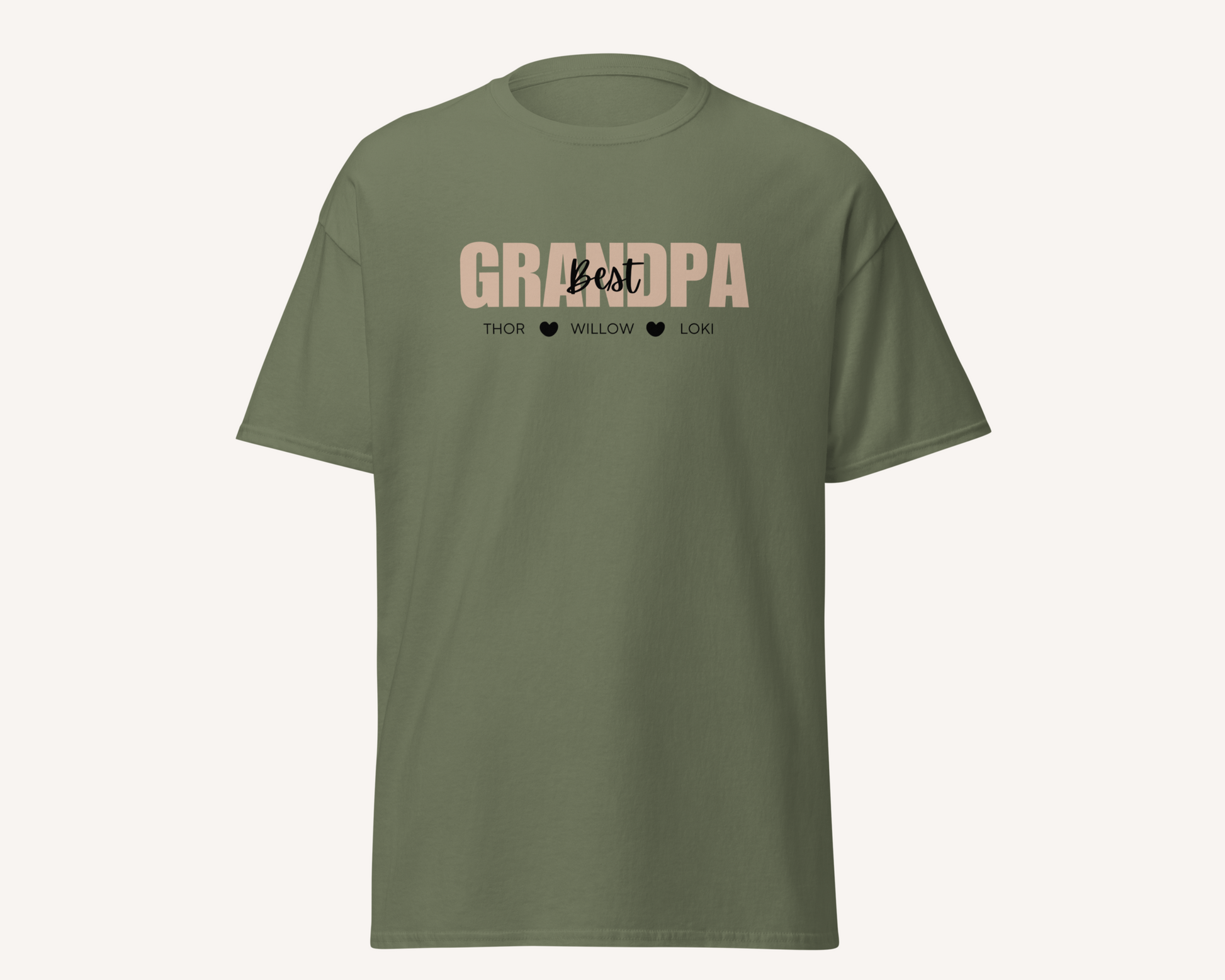 Best Grandpa Personalised Tshirt - TLC Paws