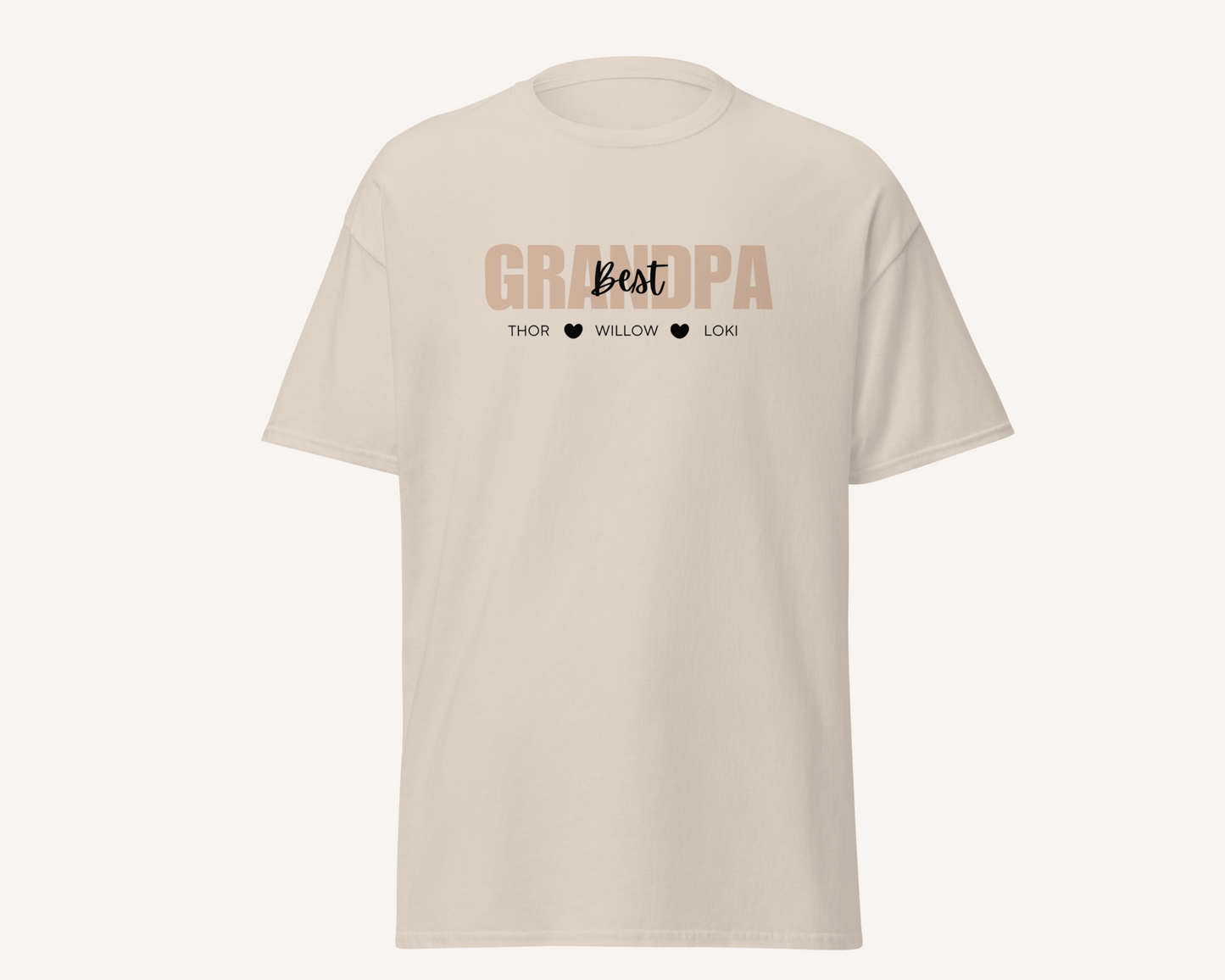 Best Grandpa Personalised Tshirt - TLC Paws